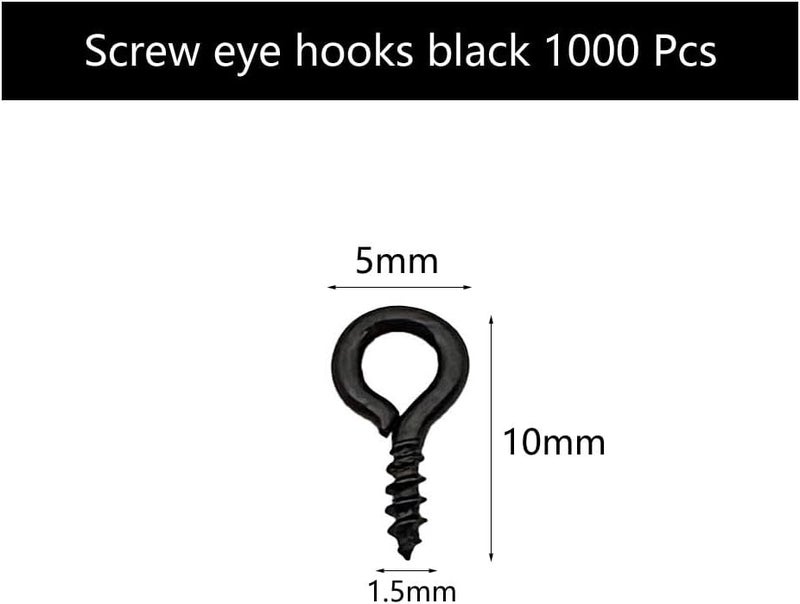 IDEALSV Black 1000 Pcs Small Screw Eye Pins Jewelry Making Eyelet Hook for Craft 10 x 5mm - Image 2